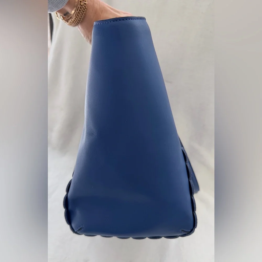 Kate Spade New York Hyacinth Maple Court Maxime Leather Tote Royal Blue Scallop